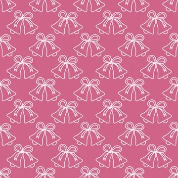 Christmas, New Year 2019 pattern with bells Stock Illustration