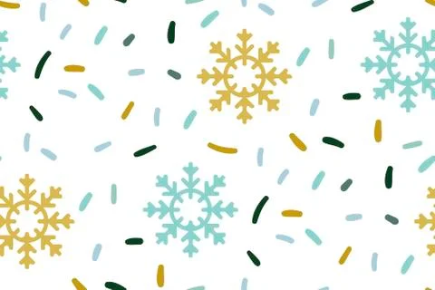 Christmas New Year children pattern with snowflakes. Scandinavian style. Perfect Stock Illustration