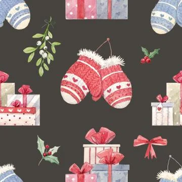 Christmas new year pattern Stock Photos
