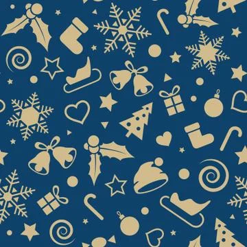 Christmas New Year seamless pattern. Gift wrapping paper. Vector xmas background Stock-Illustration
