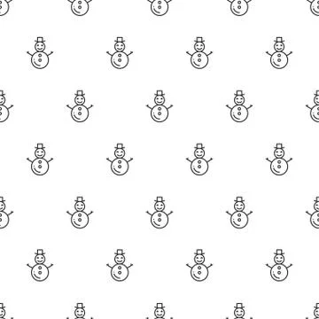 Christmas New Year seamless pattern with snowman. Holiday background. Snowman Stock Illustration