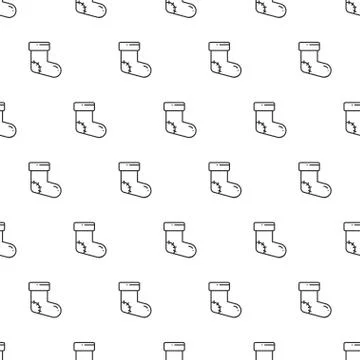 Christmas New Year seamless pattern with christmas socks. Holiday background Stock Illustration