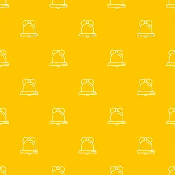 Christmas New Year seamless pattern bell with bow ribbon. Holiday background Stock Illustration