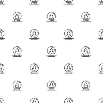 Christmas New Year seamless pattern with snow ball. Holiday background Stock Illustration
