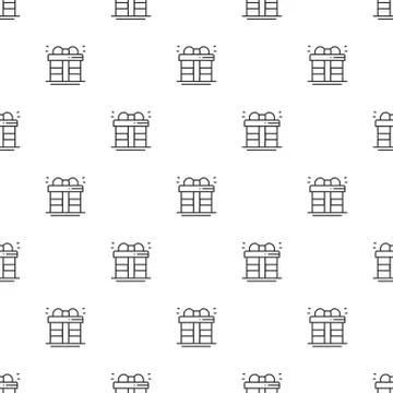 Christmas New Year seamless pattern gift box with ribbon. Holiday background Stock Illustration