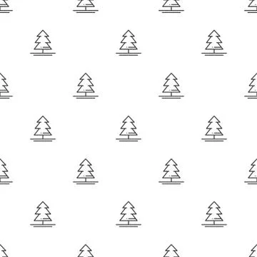 Christmas New Year seamless pattern with christmas tree. Holiday background Stock Illustration