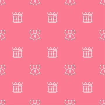 Christmas New Year seamless pattern gift box with ribbon. Holiday background. Stock Illustration