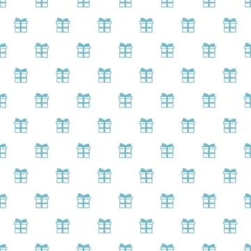 Christmas New Year seamless pattern with gift present. Holiday blue backgroun Stock Illustration