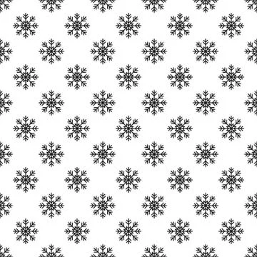 Christmas New Year seamless pattern with snowflakes. Holiday background. Snow Stock Illustration