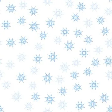 Christmas, new year seamless pattern, snowflakes line illustration. Stock Illustration