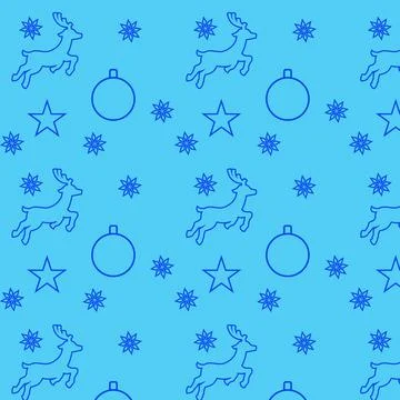 Christmas New Year seamless pattern. Stock Illustration