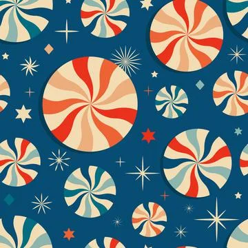 Christmas New Year seamless pattern with sweets. Stock Illustration