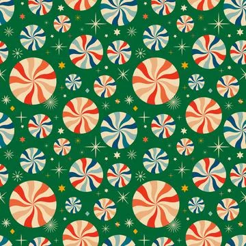 Christmas New Year seamless pattern with sweets. Stock Illustration