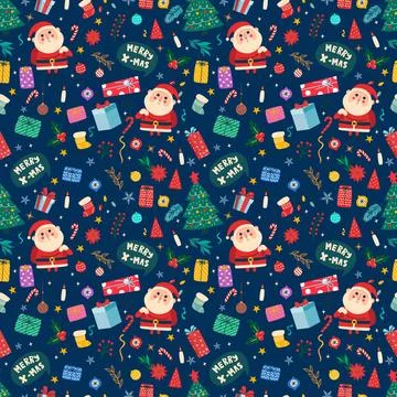 Christmas, New Year, Seamless pattern Stock Illustration