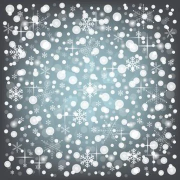 Christmas &amp; New Year snow pattern. Vector snowflakes background Stock Illustration