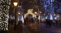 Christmas, New year time in city streets, decorated and illuminated. HD Footage