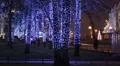 Christmas, New year time in city streets, decorated and illuminated. HD Footage