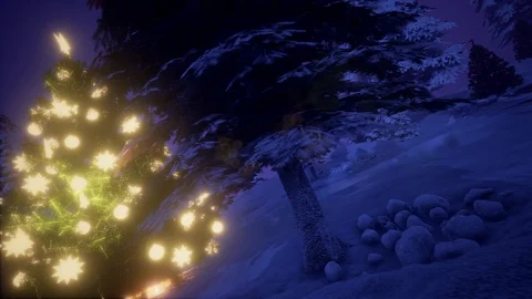 Christmas in the night Stock Footage 86375796