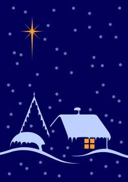 Christmas night Stock Illustration