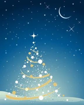 Christmas night Stock Illustration