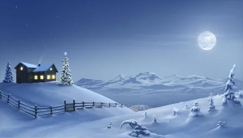 Christmas night Stock Illustration