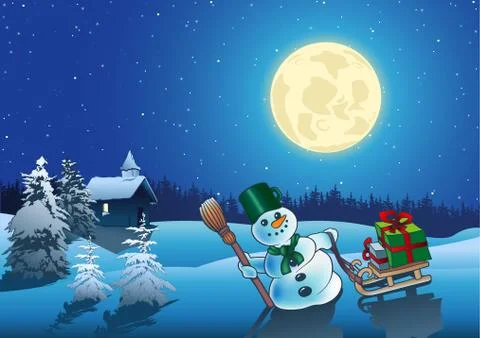 Christmas Night Stock Illustration