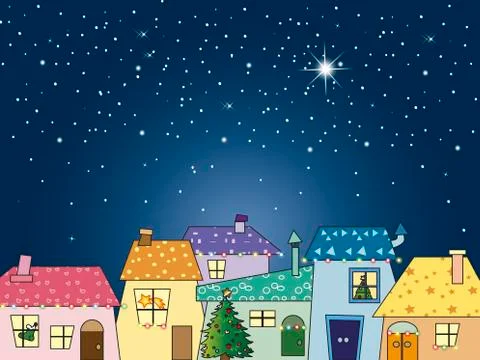 Christmas night Stock Illustration