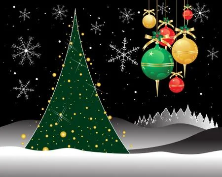 Christmas night Stock Illustration