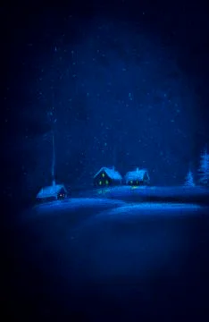 Christmas night Stock Illustration