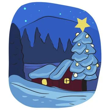 Christmas night Stock Illustration