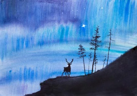 Christmas in the north Stock Illustration