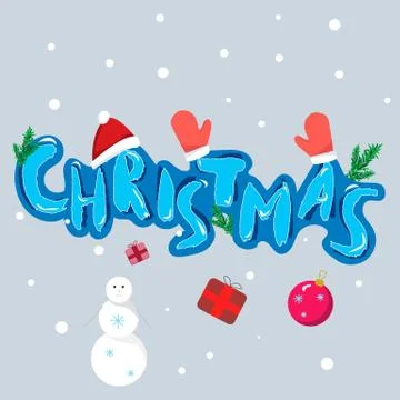 Christmas note handwritten with a brush. Stock Illustration