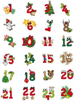 Christmas numbers Stock Illustration