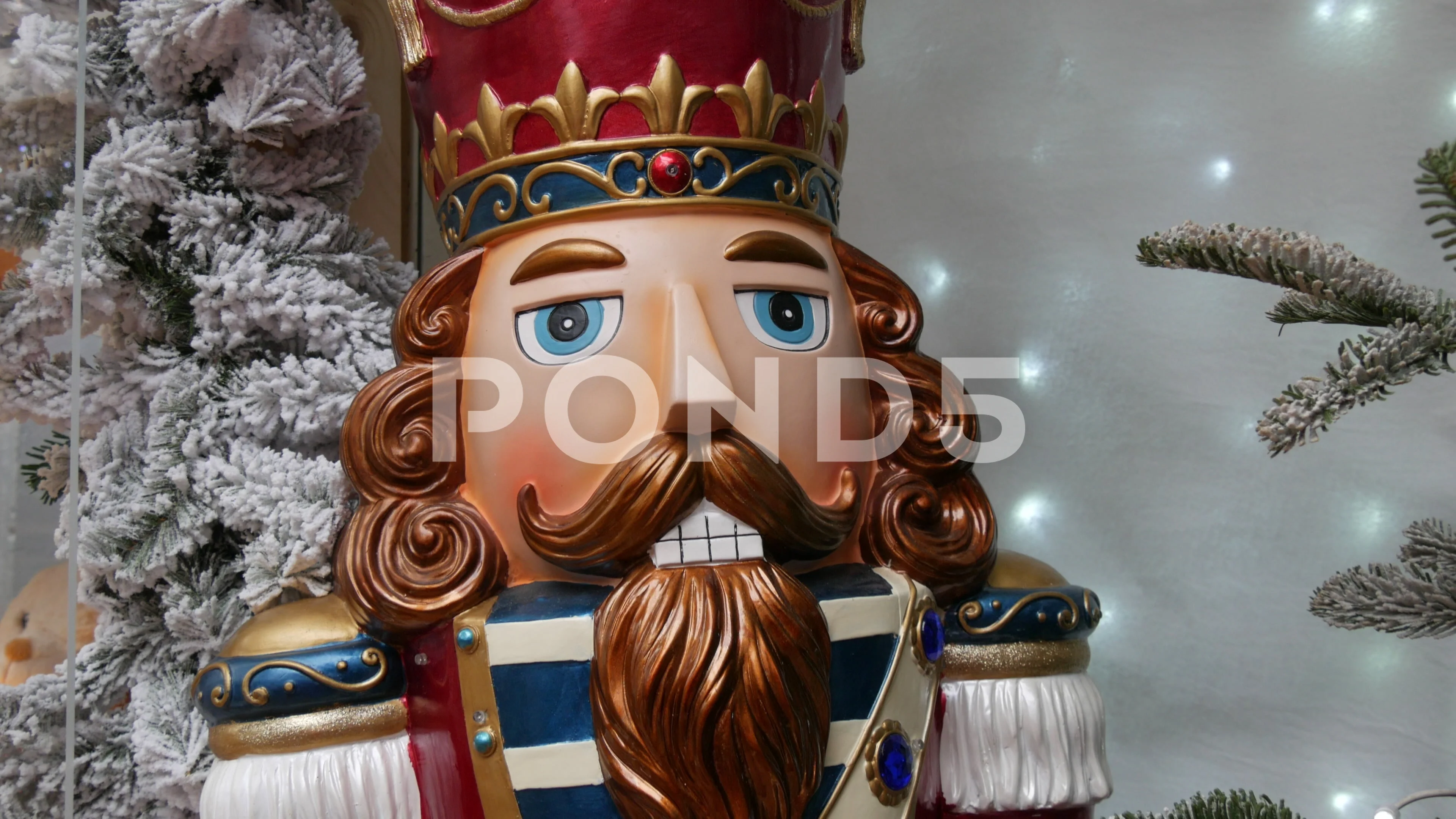 Christmas background with nutcracker toy soldier decoration and red and  gold baubles. Xmas abstract composition for the festive season. Top view  Stock Photo - Alamy