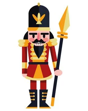 Christmas nutcracker character soldier Illustrazione stock