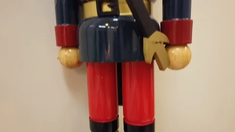 Christmas Nutcracker Closeup Bottom Top Panoramic Stock Footage 103633000