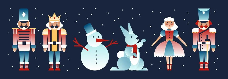 Christmas nutcracker collection Illustrazione stock