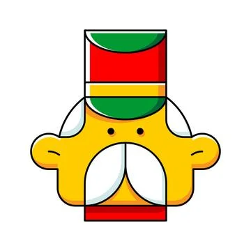 Christmas Nutcracker face icon Stock Illustration