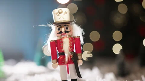 Christmas Nutcracker In Front Of The Tree Stock Footage 291594763