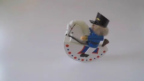Christmas nutcracker on rocking horse Video stock 95311353