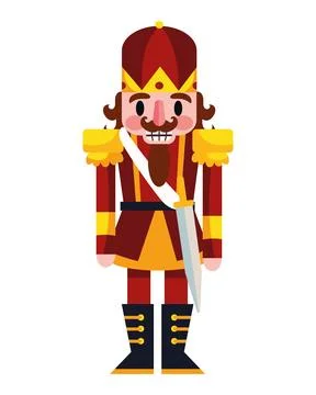 Christmas nutcracker with sword Illustrazione stock
