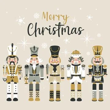 Christmas Nutcrackers Vector Illustration on Light Background Stock Illustration