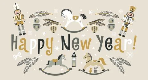 Christmas Nutcrackers Vector Illustration on Light Background Stock Illustration