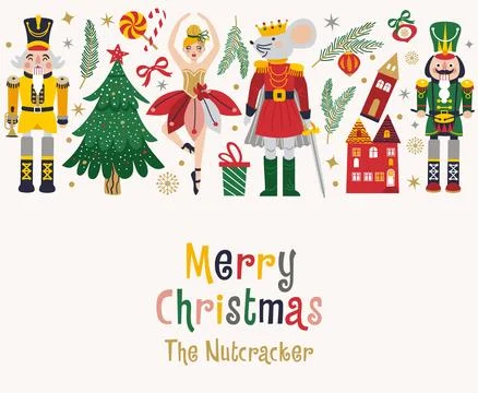Christmas Nutcrackers Vector Illustration on Light Background Stock Illustration