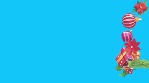 Christmas objects animated on blue screen ,effects for winter holidays Vidéo 318834242