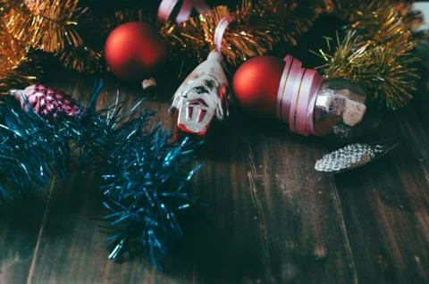Christmas Objects On Table Stock Photos