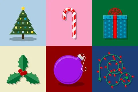 Christmas Objects Vector Set イラスト素材