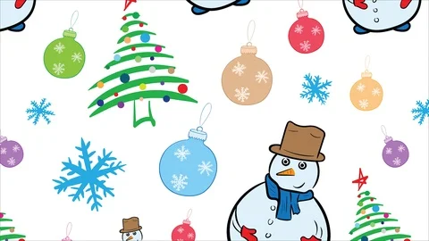 Christmas objects on white background Stock Footage 121333138