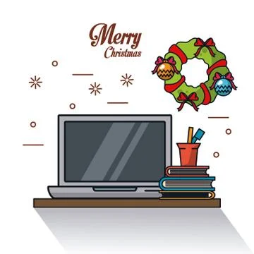 Christmas in office 스톡 일러스트