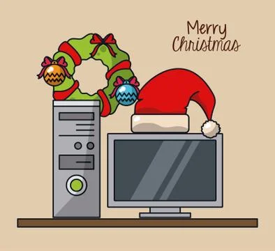 Christmas in office イラスト素材